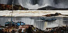 J.P. Rooney, Atlantic Shore, Co. Cork, oil on board