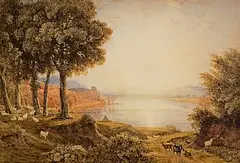 George Barrett Jnr, The Goat Herd, watercolour on paper