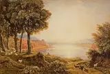 George Barrett Jnr, The Goat Herd, watercolour on paper