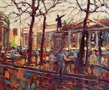 Norman Teeling, Trinity College, Dublin, oil on board