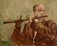 John Connery, The Flautist, oil on canvas