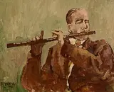 John Connery, The Flautist, oil on canvas