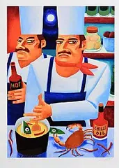 Graham Knuttel, Hot in the Kitchen, print - number 21 from an edition of 50