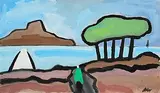 Markey Robinson, Road to the Shore, gouache on card