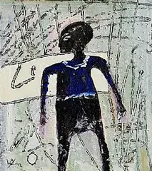 John Kingerlee, Prisoner with a Clue, 1992, oil on board