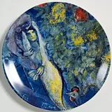 Marc Chagall French, The Lovers, porcelain plate - limited to 12,500 copies