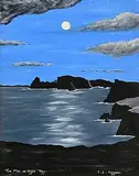 Ruairi L. Rodgers, Tot Mor at Night, Tory, oil on board