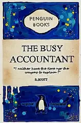 R Scott, Busy Accountant, 2025, acrylic on canvas