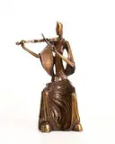 20th Century Continental School, Cubist Lady with Violin, bronze