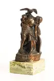 Oliver Sheppard, Death of Cuchulainn, bronzed on marble base