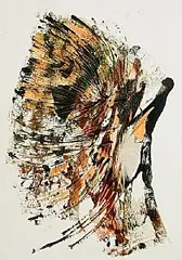 Carol Hodder, Pheasant, mixed media on paper