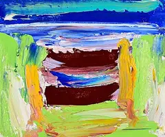 Michael Monroe, Shoreline Achill, oil on canvas board
