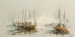 Ben Maile, Low Tide, oil on board