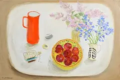 Gill Gathercole, Still Life - Fruit and Vessels, oil on canvas