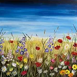 Mary-Lou 20th & 21st Century, Wildflower Meadow, acrylic on board