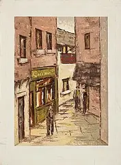Tom Cullen, Crampton Court, Dublin, 1985, oil on canvas