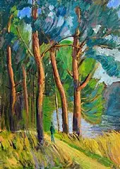 David Goldberg, Around the Lake III, oil on canvas