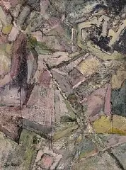 Eileen Costello, Rock Section, Sceilg Mhícil, oil on board