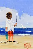Michelle Carlin, Day at the Beach, acrylic on board