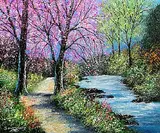 Andy Saunders, River Blossom, acrylic on board