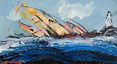 Rounding the Fastnet by Marie Carroll, oil on board, sold Sep 2026