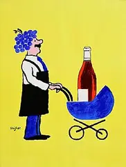 Raymond Savignac, Lets Drink the New Wine, 1993, offset lithographic poster - produced to celebrate the release of Beaujolais Nouveau