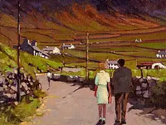 Alex McKenna, Walking Home, Dun Chaoin, Co. Kerry, oil on board