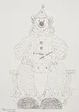 Gladys Maccabe, Clown with Drum, 1999, pencil drawing