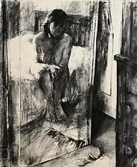 Bridget Macdonald, Bedroom Mirror, 1987, charcoal on paper
