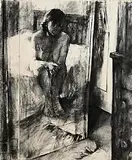 Bridget Macdonald, Bedroom Mirror, 1987, charcoal on paper