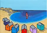 Paul Bursnall, Beach Huts, 2026, acrylic on canvas