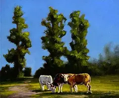 Three's Company by Carmela Brennan, oil on canvas, sold Sep 2026