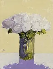 Vivek Mandalia, Still Life - Vase of Flowers, oil on canvas