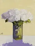 Vivek Mandalia, Still Life - Vase of Flowers, oil on canvas