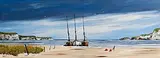 David Howes, Beached Boats, acrylic on board