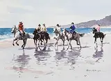 Ken Hayes, Friends and Fillies, watercolour on paper