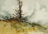 Phyllis del Vecchio, Autumn Landscape, watercolour on paper