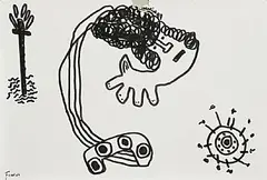 Untitled by Martin Finnin, mixed media on paper, sold Sep 2026