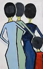 John Desmond, The Family, acrylic on paper