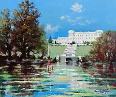 William Cunningham, Powerscourt Gardens, Co. Wicklow, oil on canvas board