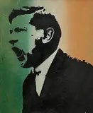 A. Murphy, Michael Collins, spray paint on board