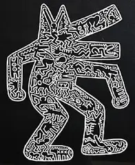 Keith Haring, Dog, offset lithograph - published by the Haring Foundation in 2014 from the original canvas in 1985