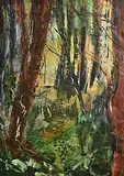 Margaret O'Sullivan, Wooded Landscape, watercolour on paper