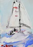 Marie Carroll, Rough Seas, acrylic on card
