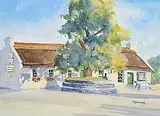 Paddy Donaghy, The Old Thatch, watercolour on paper