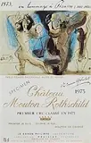 Pablo Picasso Spanish, Mouton Rothschild, embossed specimen wine label created for the 1973 vintage of Chateau Mouton Rothschild