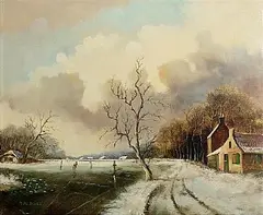 Winter Landscape by 20th Century Continental School, oil on canvas, sold Sep 2026