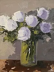 Vivek Mandalia, Still Life - Vase of Flowers, acrylic on canvas