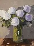 Vivek Mandalia, Still Life - Vase of Flowers, acrylic on canvas