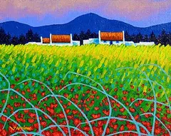 John Nolan, Wicklow Poppies, acrylic on board